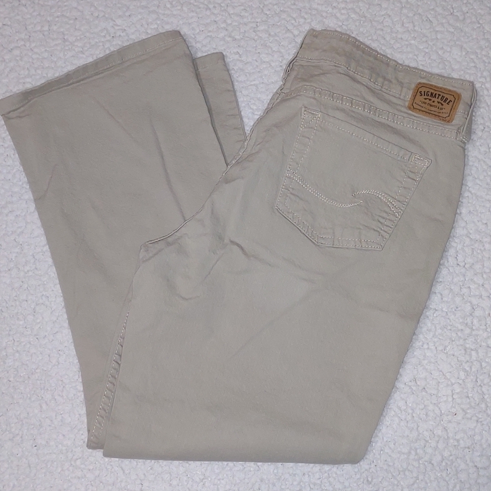 Signature by Levi Strauss Boot Cut Khakis Size 16 Short